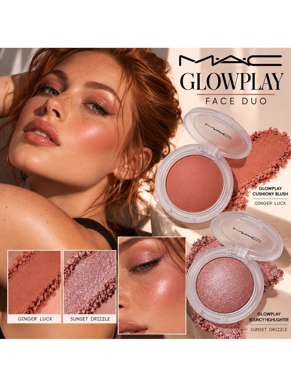 MAC Glow Play Duo - Blush in Ginger Luck and Highlighter in Sunset Drizzle NEW